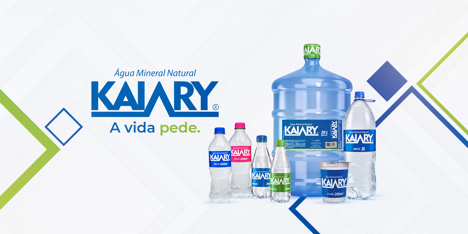 Água mineral natural Kaiary: a vida pede, com embalagens para diferentes momentos.